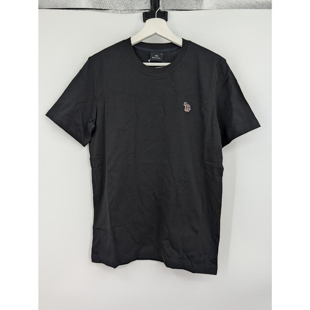 NWT PS Paul Smith Black Cotton Zebra Logo Crew Neck T Shirt Men's XS